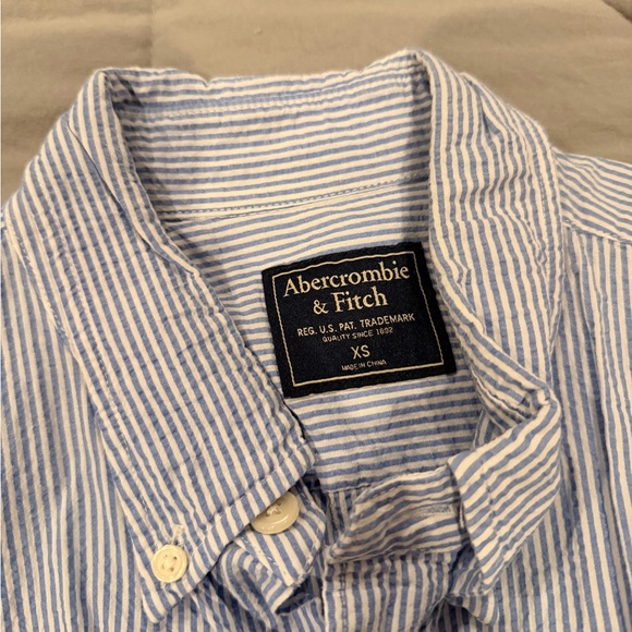 Abercrombie & Fitch Light Blue Striped Shirt - Picture 2 of 2